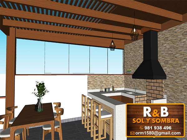 tehos de madera, techos sol y sombra