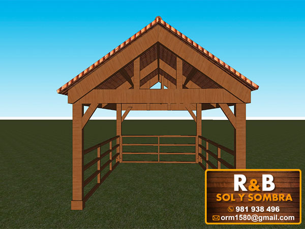 tehos de madera, techos sol y sombra