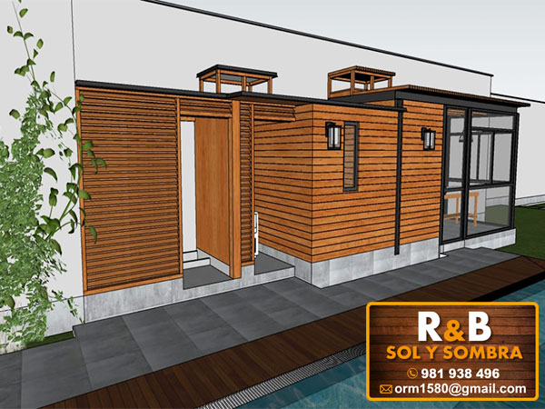 tehos de madera, techos sol y sombra