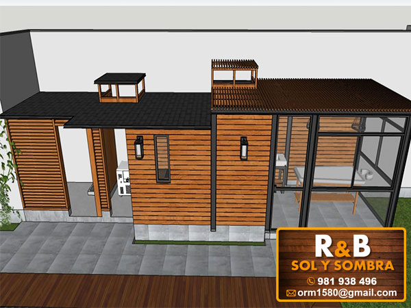 tehos de madera, techos sol y sombra