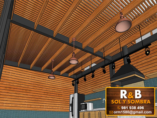 tehos de madera, techos sol y sombra