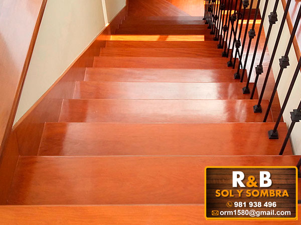 fabricacion de escaleras de madera con acabados finos, techos de madera, techos sol y sombra, techos machihembrados y techos colgantes