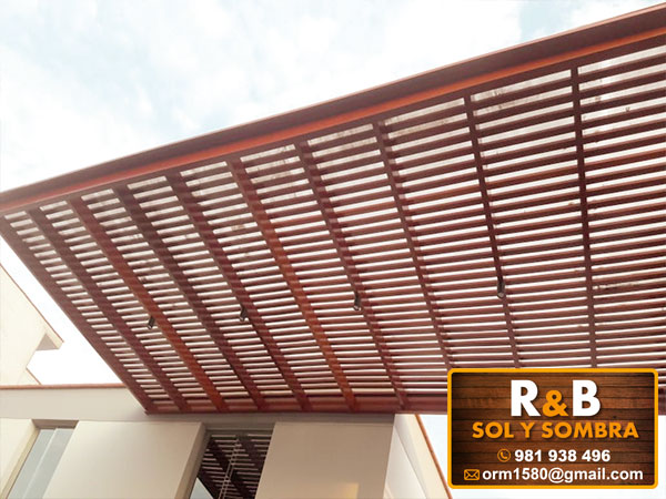 fabricación e instalación de escaleras de madera, techos de madera, techos sol y sombra, techos colgantes