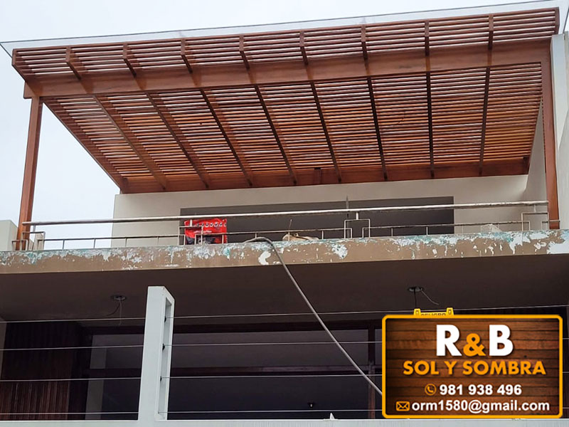 fabricación e instalación de escaleras de madera, techos de madera, techos sol y sombra, techos colgantes