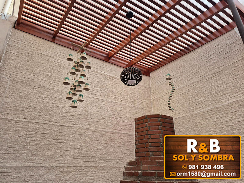 fabricación e instalación de escaleras de madera, techos de madera, techos sol y sombra, techos colgantes