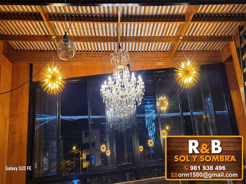 fabricación e instalación de escaleras de madera, techos de madera, techos sol y sombra, techos colgantes