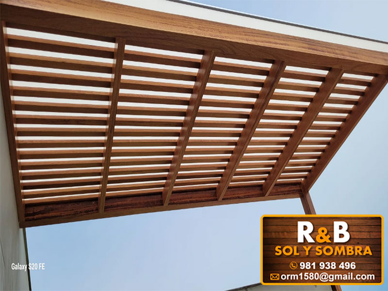 fabricación e instalación de escaleras de madera, techos de madera, techos sol y sombra, techos colgantes