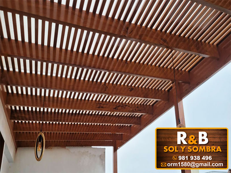 fabricación e instalación de escaleras de madera, techos de madera, techos sol y sombra, techos colgantes