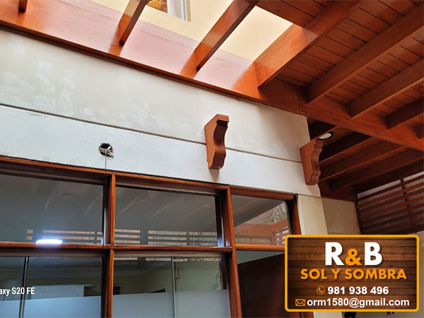 fabricación e instalación de techos machihembrados, techos de madera, techos sol y sombra, techos colgantes