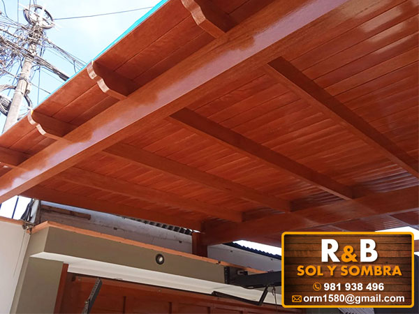 fabricación e instalación de techos machihembrados, techos de madera, techos sol y sombra, techos colgantes