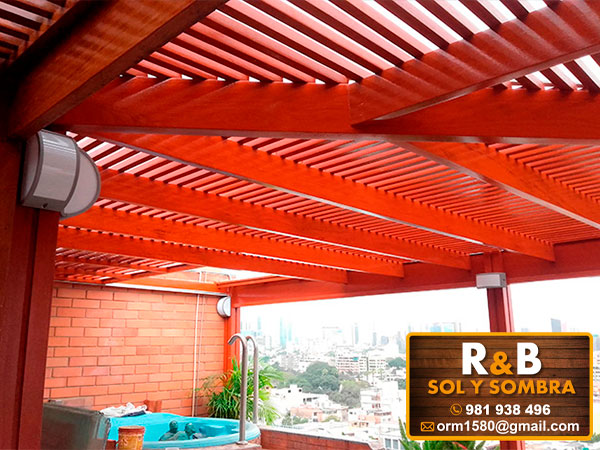 techo sol y sombra, techo de madera