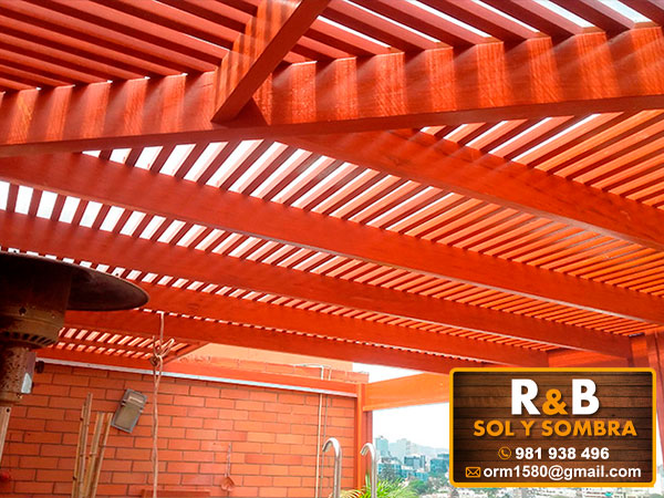 techo sol y sombra, techo de madera