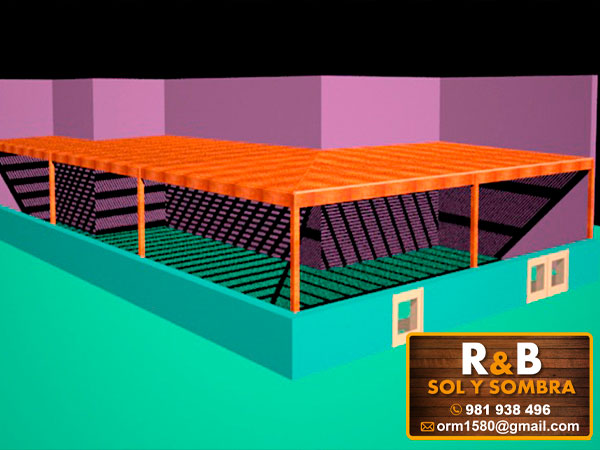 techo sol y sombra, techo de madera