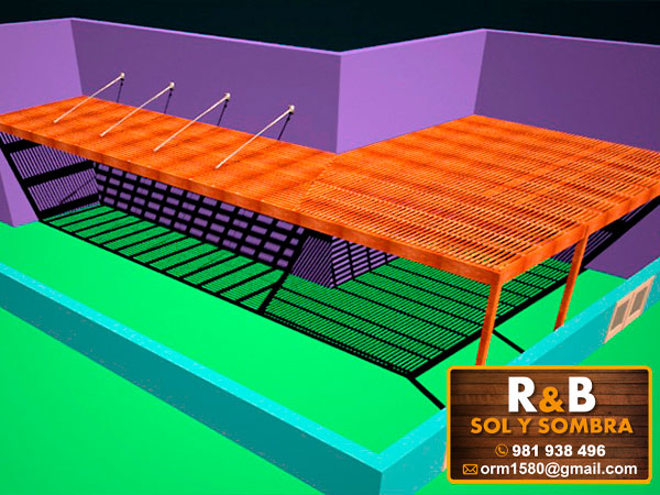 techo sol y sombra, techo de madera