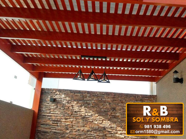 techo sol y sombra, techo de madera