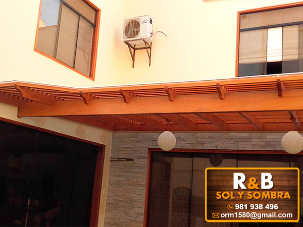 techo sol y sombra, techo de madera