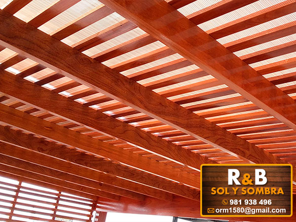 techo sol y sombra, techo de madera