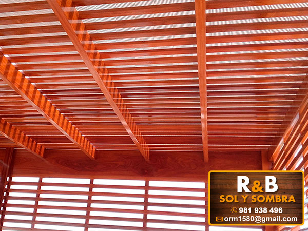 techo sol y sombra, techo de madera