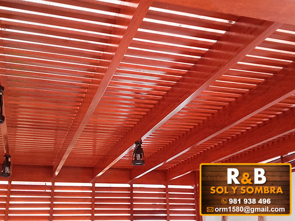 techo sol y sombra, techo de madera