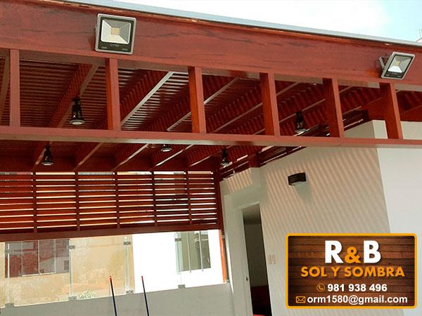 techo sol y sombra, techo de madera