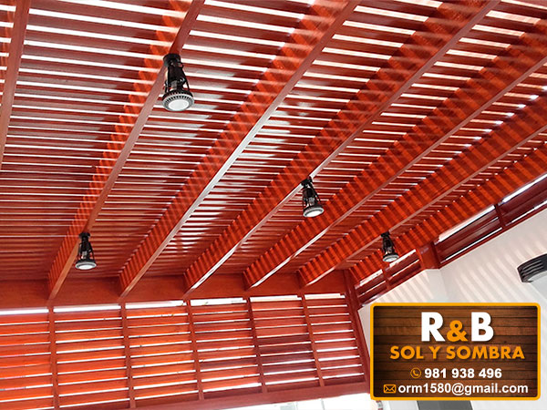 techo sol y sombra, techo de madera
