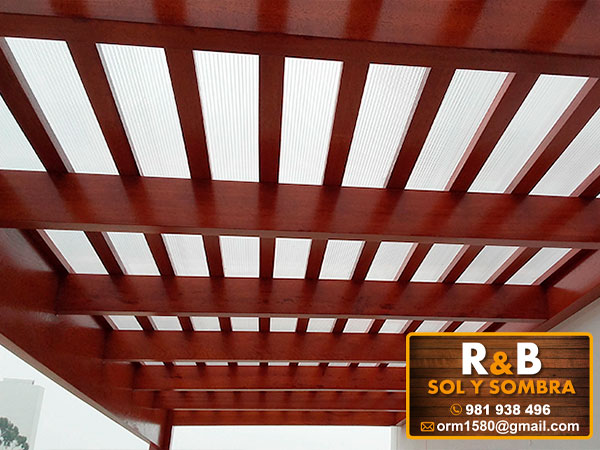 techo sol y sombra, techo de madera