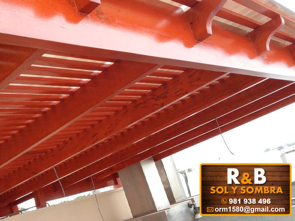 techo sol y sombra, techo de madera