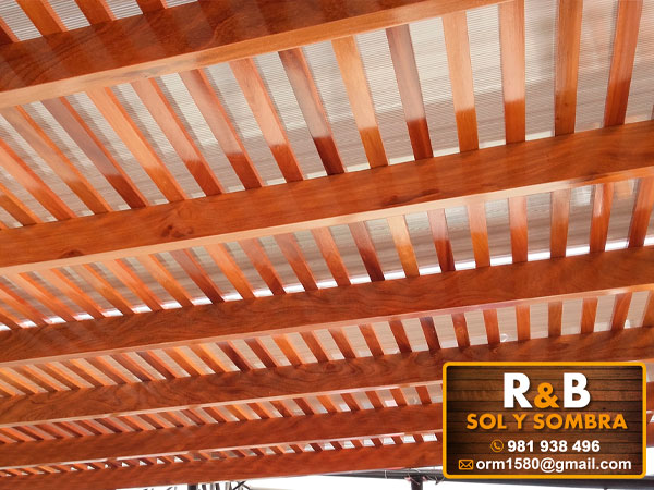 techo sol y sombra, techo de madera