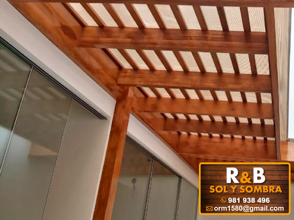 techo sol y sombra, techo de madera