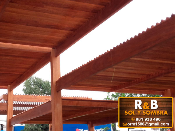 techo sol y sombra, techo de madera