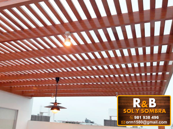 techo sol y sombra, techo de madera