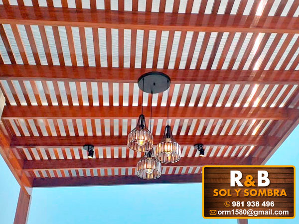 techo sol y sombra, techo de madera