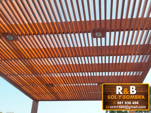 techo sol y sombra, techo de madera