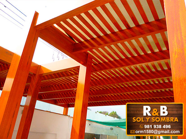 techo sol y sombra, techo de madera