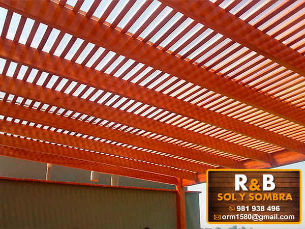 techo sol y sombra, techo de madera