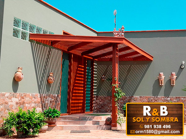 techo sol y sombra, techo de madera